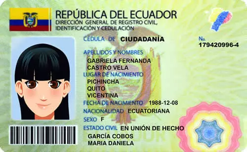 cedula de identidad ecuatoriana