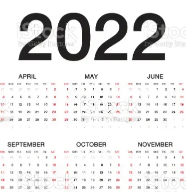 calendario 2022