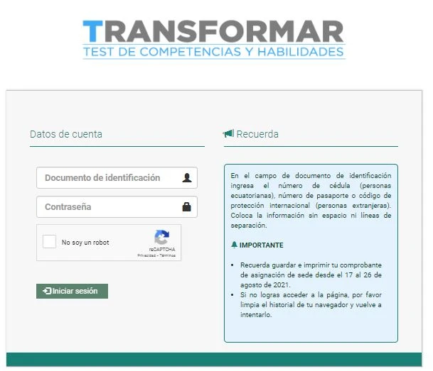 Asignación de Sede Test Transformar