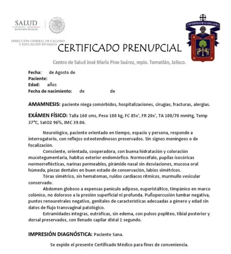 certificado prenupcial