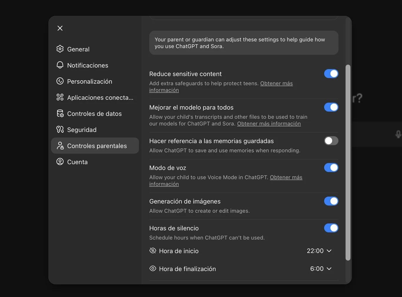 control parental de chatgpt