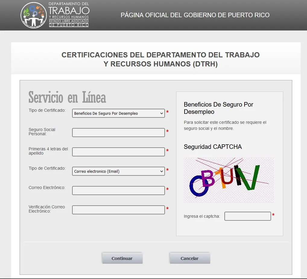 Como solicitar certificado de desempleo de Puerto Rico 2024 brenp
