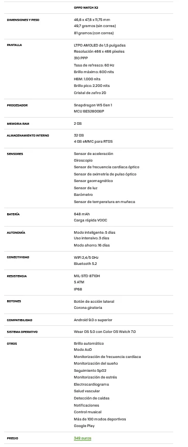 oppo watch x2