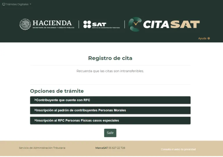 Citas en el SAT. Como Solicitar citas en el SAT 2024