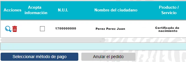 partida de nacimiento