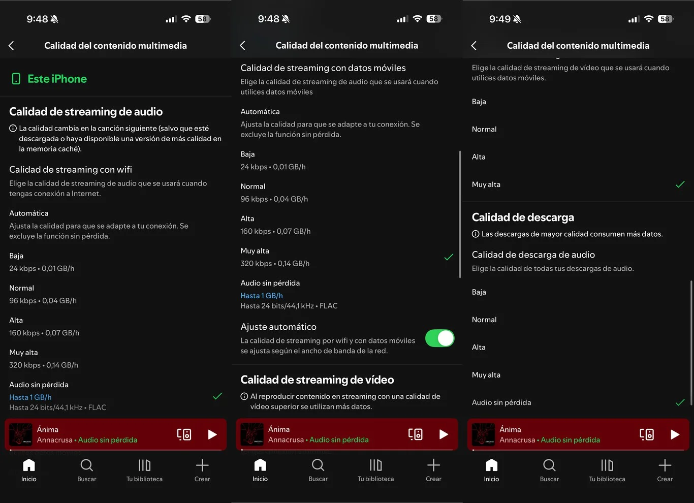 activar spotify hifi