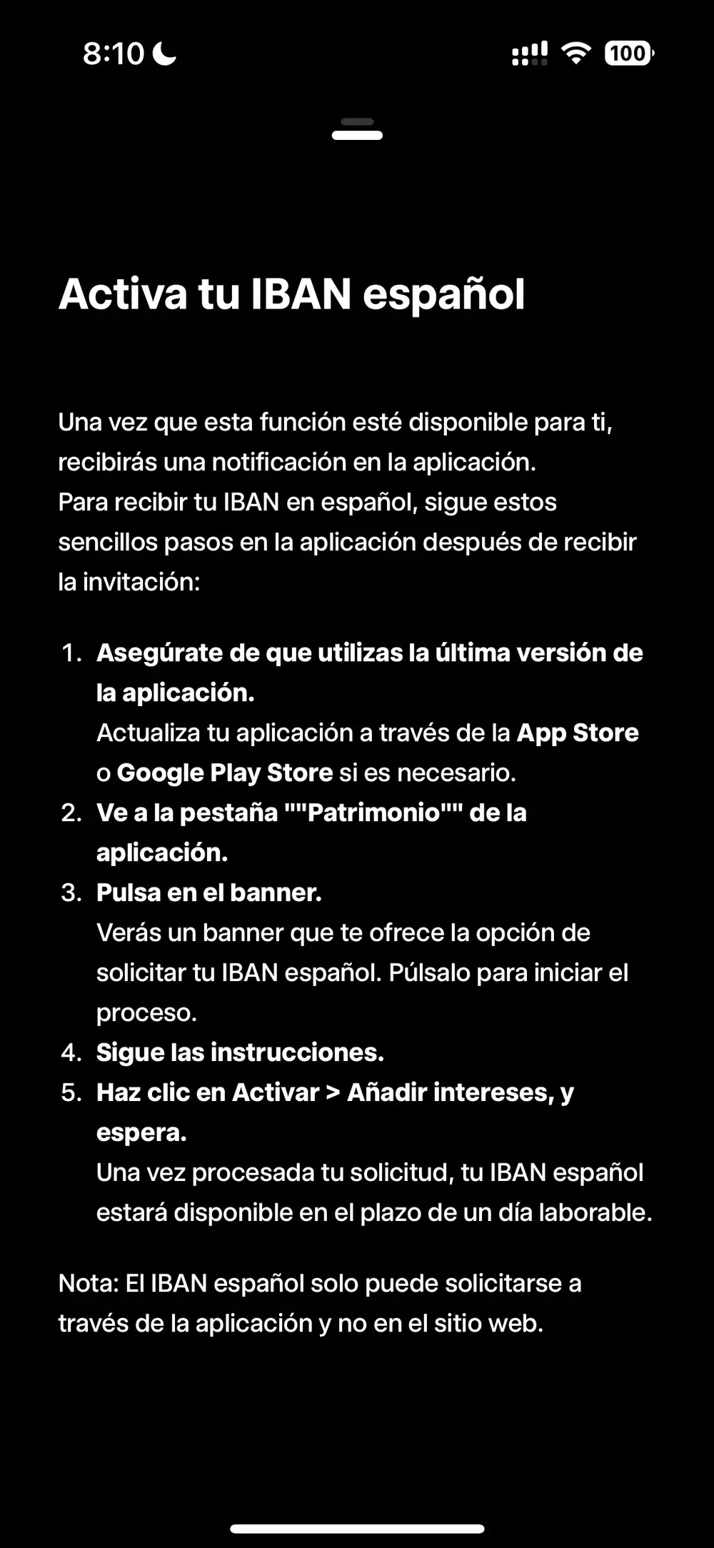 activar el iban