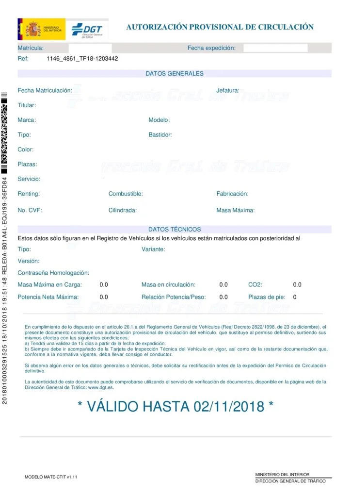 certificado permiso conducir