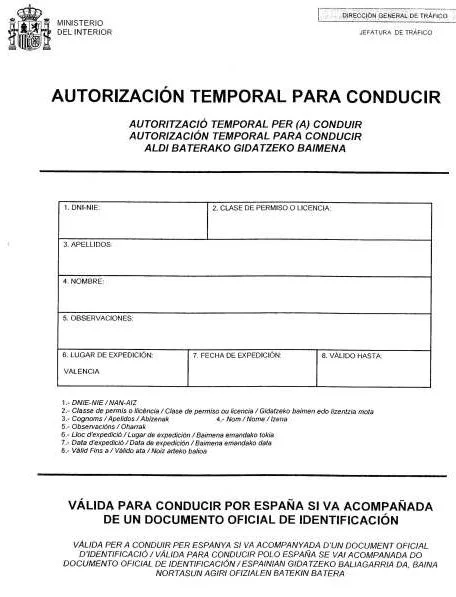 certificado permiso conducir