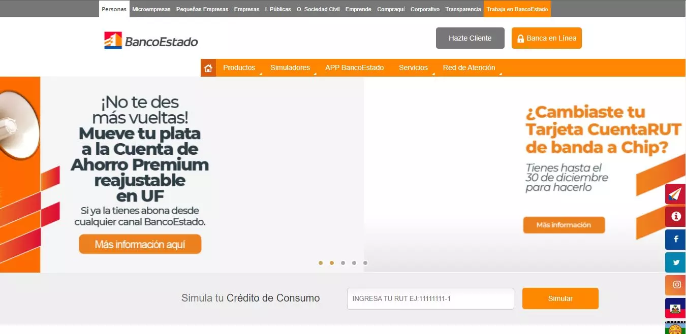 banco estado web