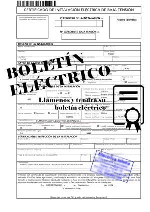 certificado instalacion electrica