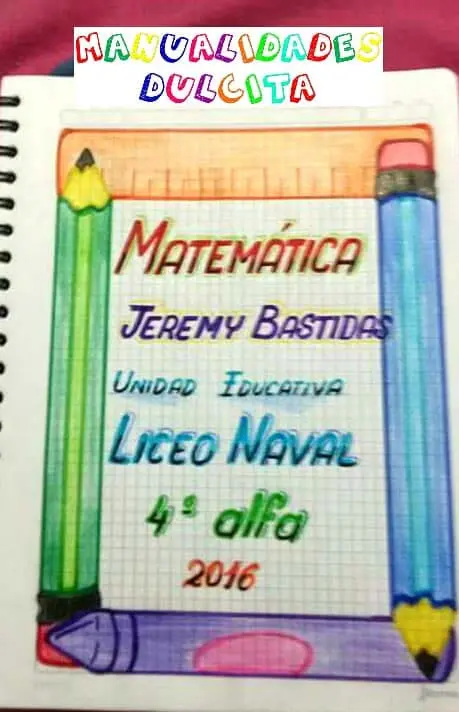 Carátulas para Cuadernos de Matemáticas.