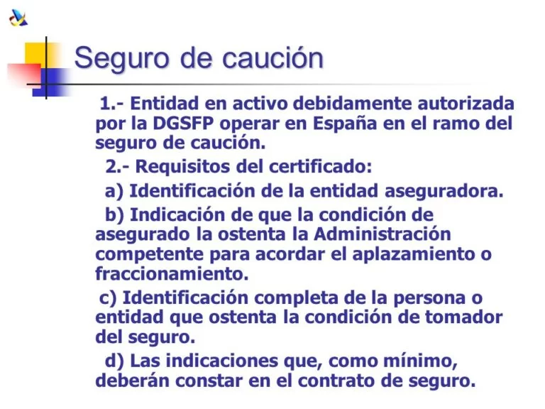 certificado seguro caucion