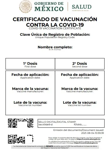 certificacion vacunacion registro