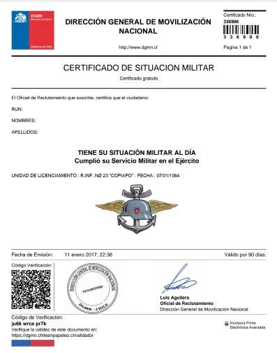 certificado militar