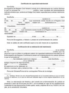 certificado capacidad matrimonial