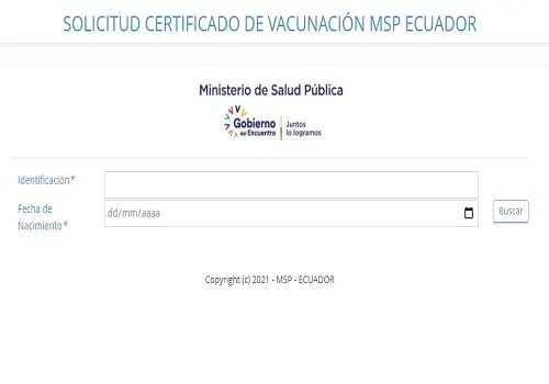 certificado vacunacion ministerio
