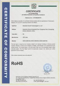 certificate of confrmity