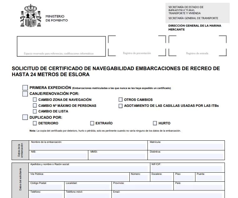 certificado navegabilidad