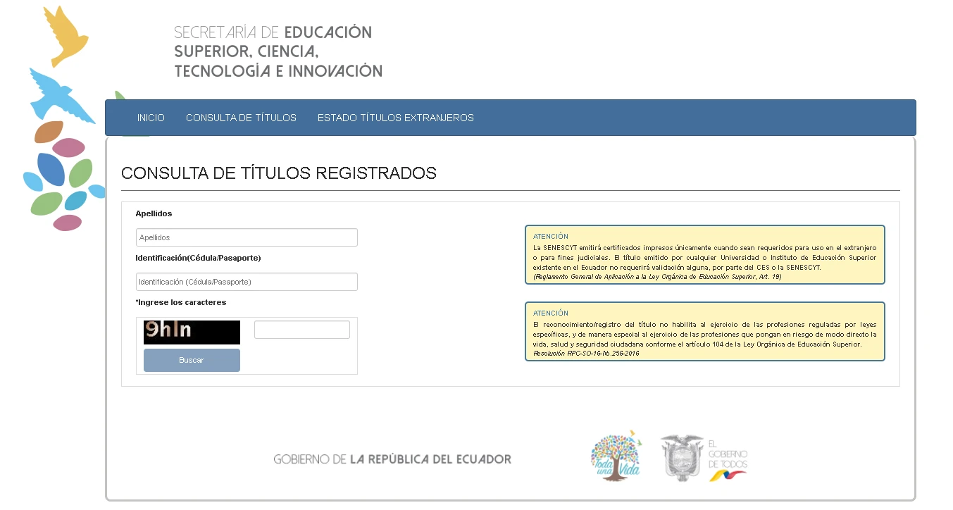 consulta titulo sistema