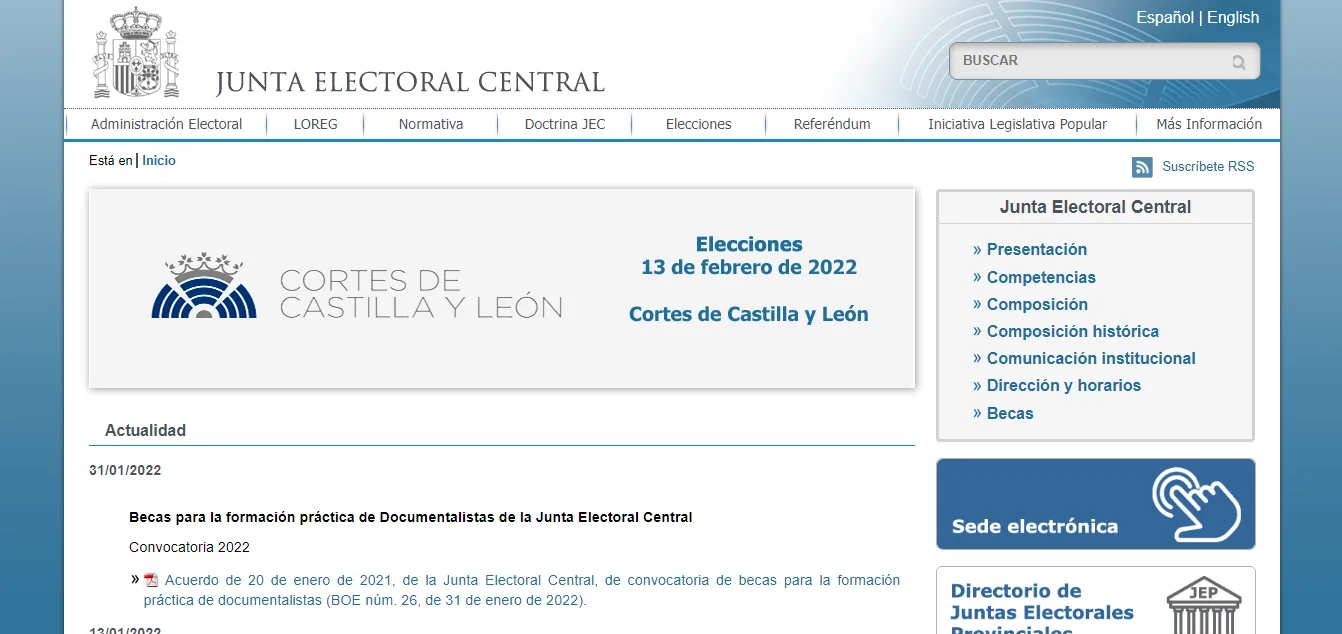 cortes castilla leon junta electoral web