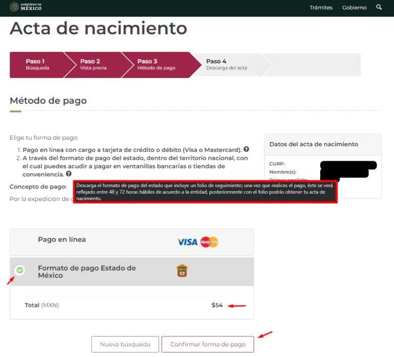 Acta de nacimiento en Internet