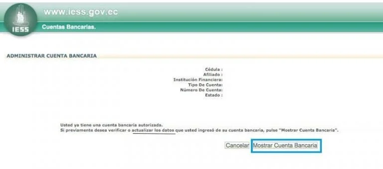 cuenta bancaria iess
