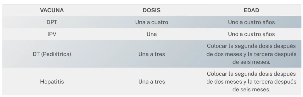 esquema de vacunacion