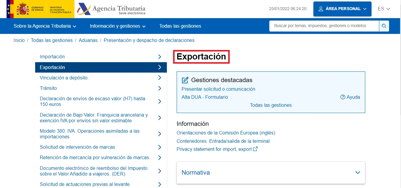 exportacion at web