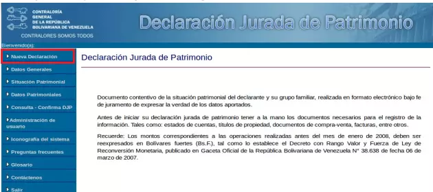 declaracion jurada