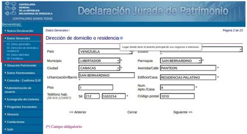 declaracion jurada