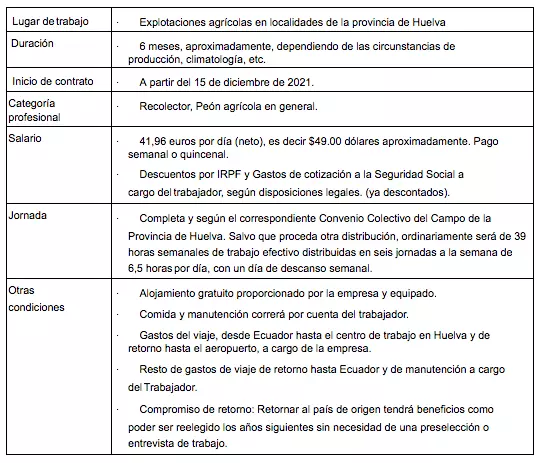 trabajo en espana ecuatorianos