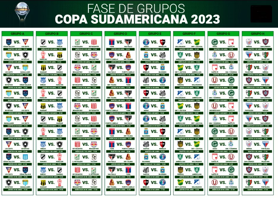 Descargue el calendario de la Copa Sudamericana 2024 elyex