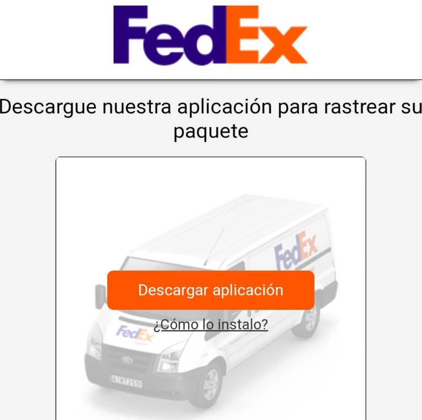 El falso SMS de Fedex