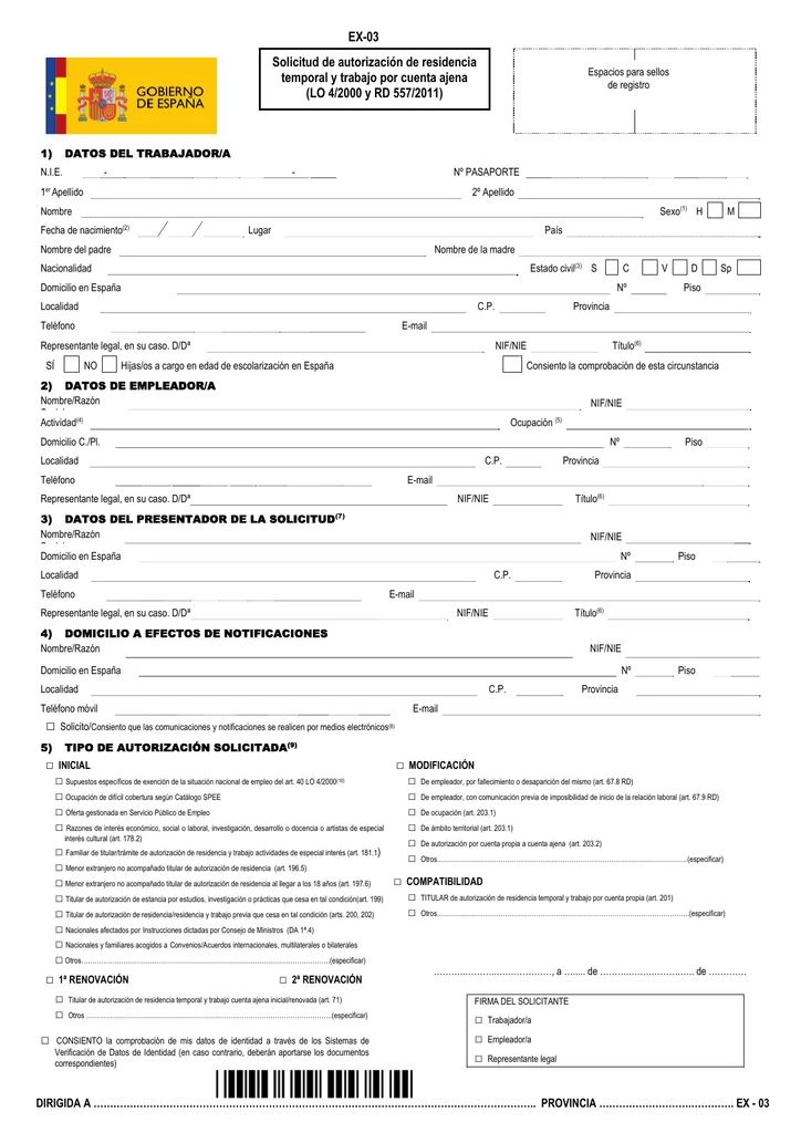 formulario ex