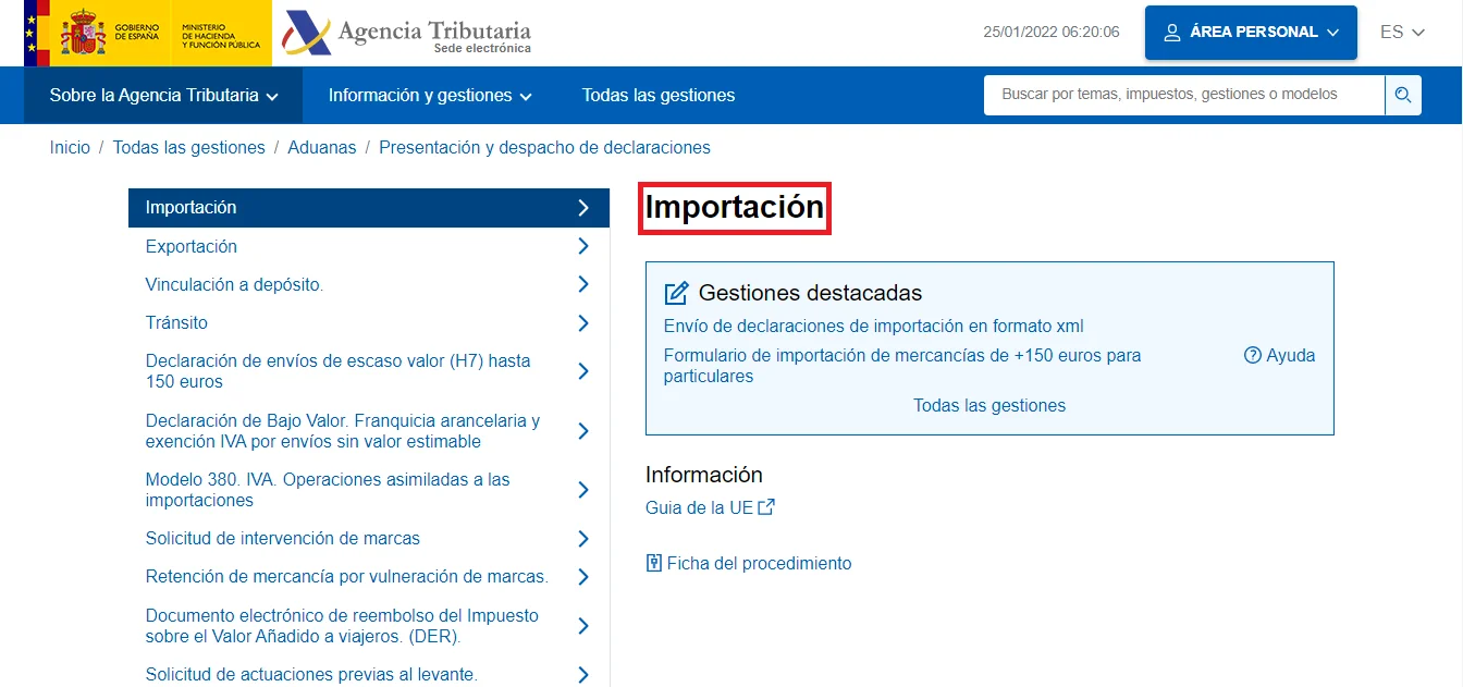 importacion at web