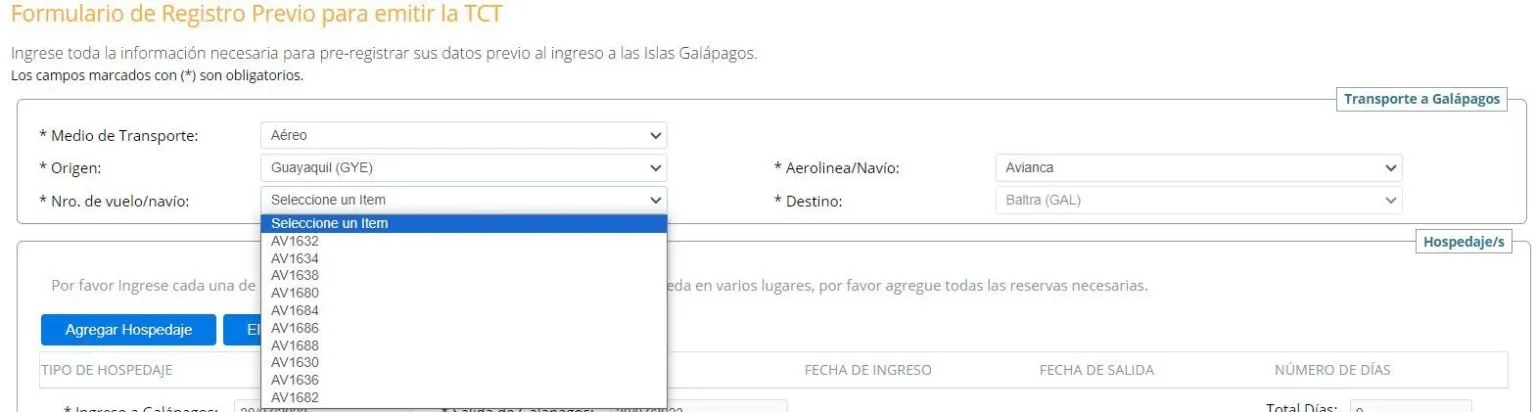 ingreso galapagos