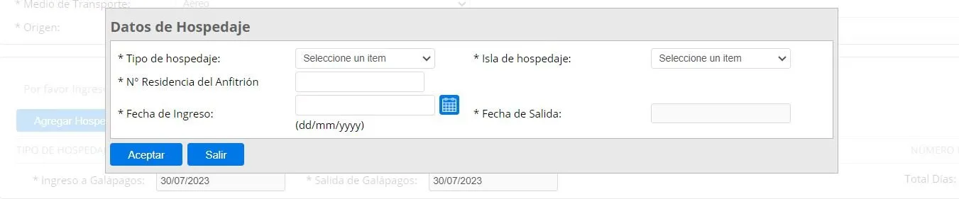 ingreso galapagos