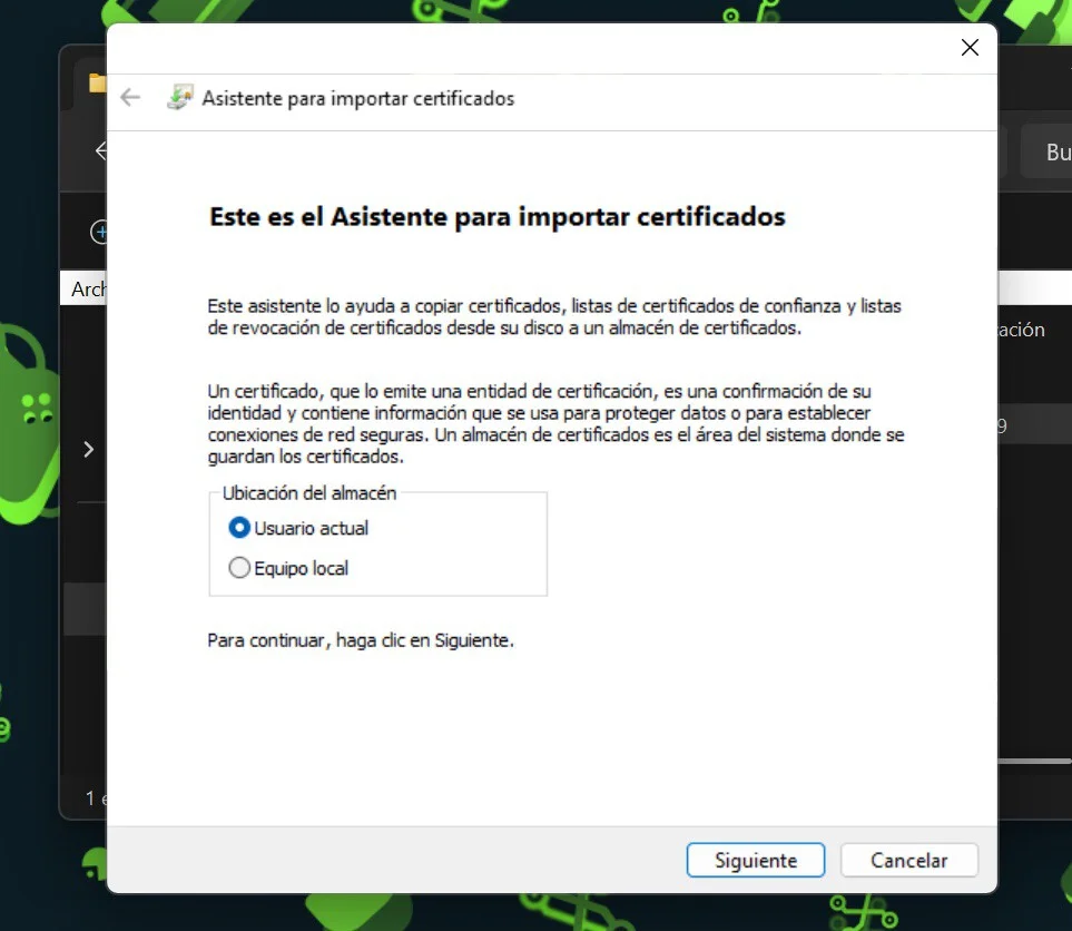 instalar el certificado digital en el ordenador