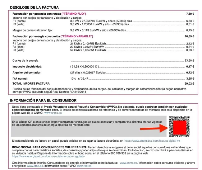 comparador precios factura luz