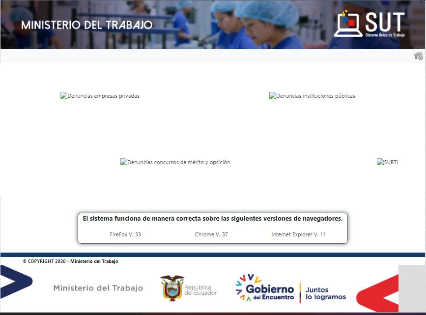 ministerio trabajo sut web