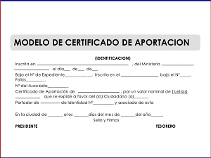 certificado aportacion