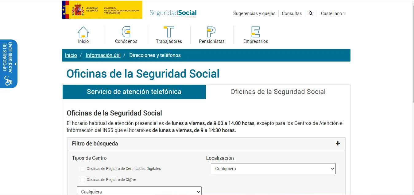 oficinas seguridad social