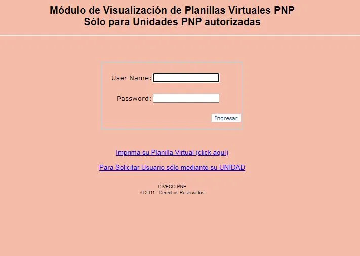 planilla virtual pnp