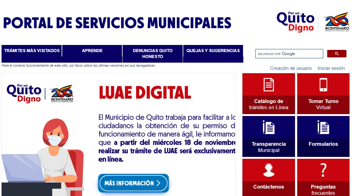 portal servicios municipales luae web