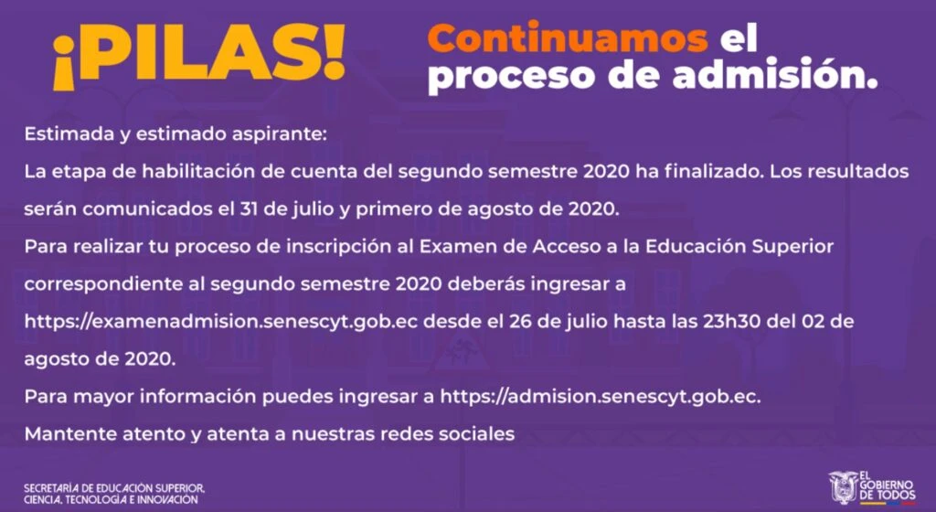 proceso admision eaes