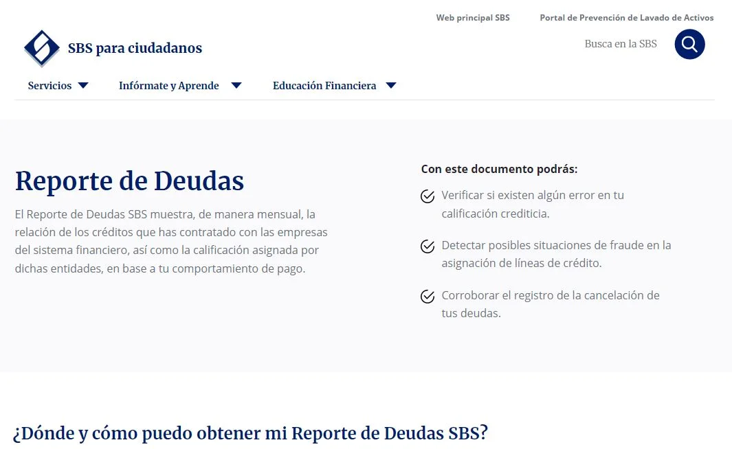 reporte deudas web