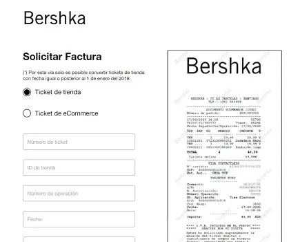 solicitar factura berschka
