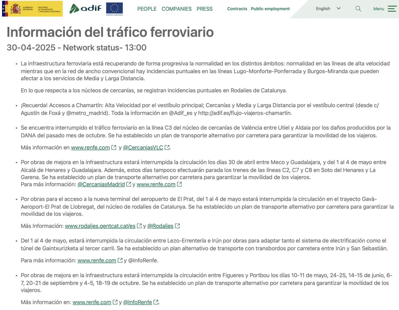 trenes adif